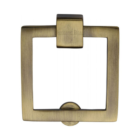 This is an image of a Heritage Brass - Square Drop Pull Antique Brass Finish, c6311-at that is available to order from Trade Door Handles in Kendal.