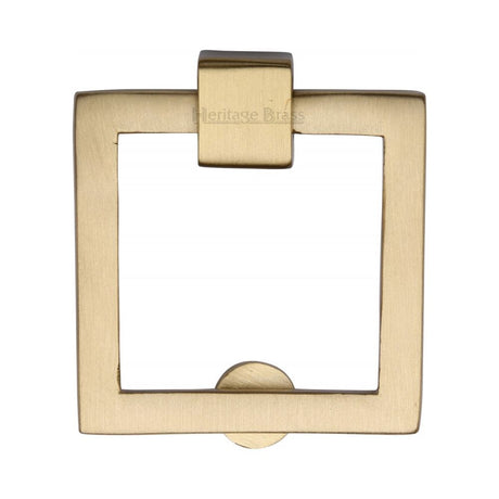 This is an image of a Heritage Brass - Square Drop Pull Satin Brass Finish, c6311-sb that is available to order from Trade Door Handles in Kendal.