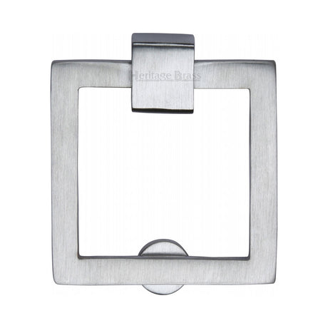 This is an image of a Heritage Brass - Square Drop Pull Satin Chrome finish, c6311-sc that is available to order from Trade Door Handles in Kendal.