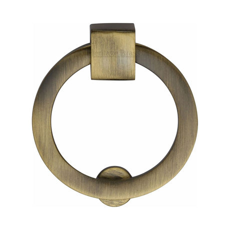 This is an image of a Heritage Brass - Round Drop Pull 50mm Antique Brass Finish, c6321-at that is available to order from Trade Door Handles in Kendal.