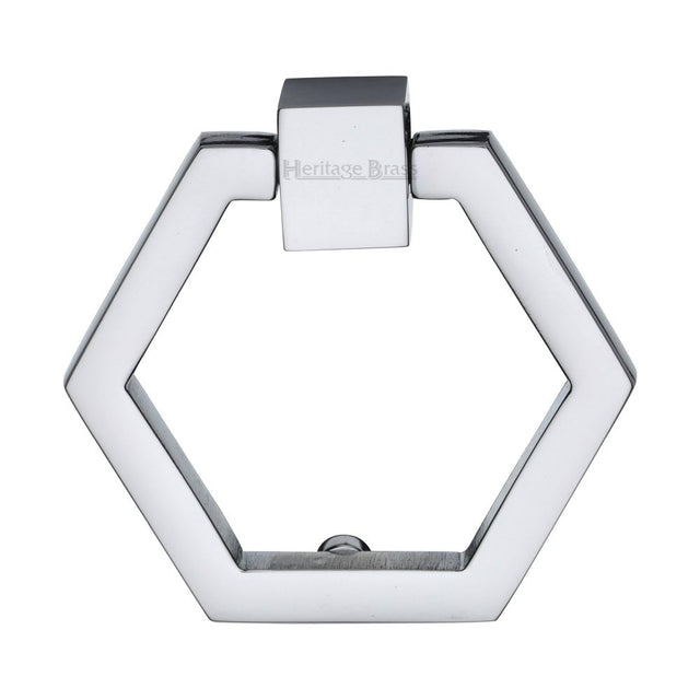 This is an image of a Heritage Brass - Cabinet Drop Pull Hexagon Design 51mm Polished Chrome Finish, c6334-pc that is available to order from Trade Door Handles in Kendal.