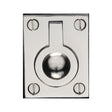 This is an image of a Heritage Brass - Cabinet Pull Flush Ring Design 38mm Polished Nickel Finish, c6337-38-pnf that is available to order from Trade Door Handles in Kendal.