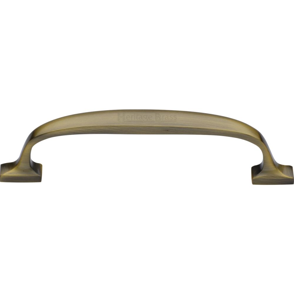 This is an image of a Heritage Brass - Cabinet Pull Durham Design 128mm CTC Antique Brass Finish, c7213-128-at that is available to order from Trade Door Handles in Kendal.