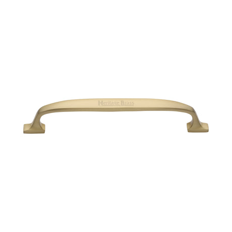 This is an image of a Heritage Brass - Cabinet Pull Durham Design 152mm CTC Satin Brass Finish, c7213-152-sb that is available to order from Trade Door Handles in Kendal.