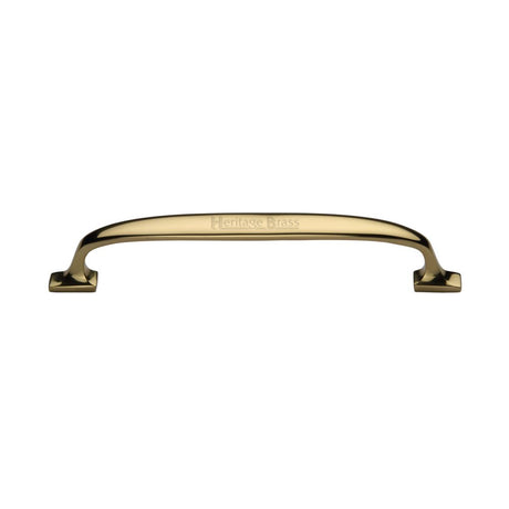 This is an image of a Heritage Brass - Cabinet Pull Durham Design 160mm CTC Polished Brass Finish, c7213-160-pb that is available to order from Trade Door Handles in Kendal.