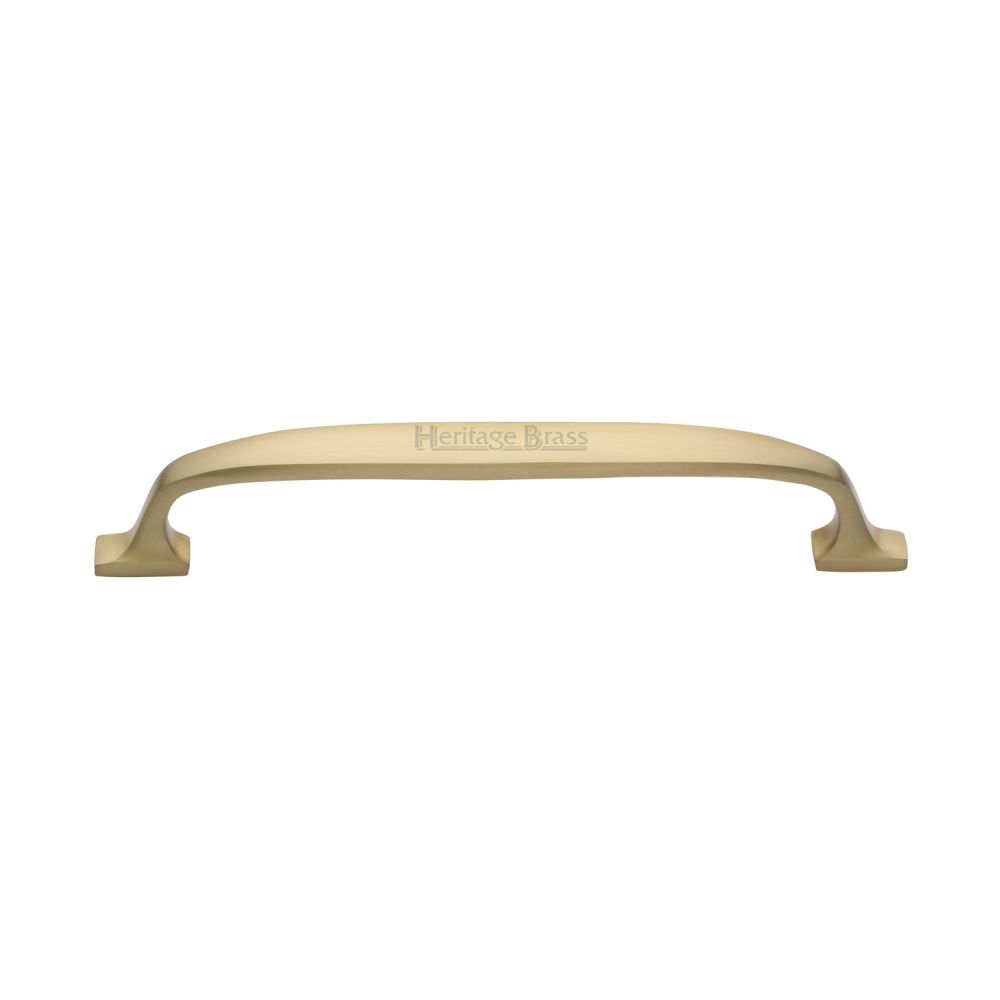 This is an image of a Heritage Brass - Cabinet Pull Durham Design 160mm CTC Satin Brass Finish, c7213-160-sb that is available to order from Trade Door Handles in Kendal.