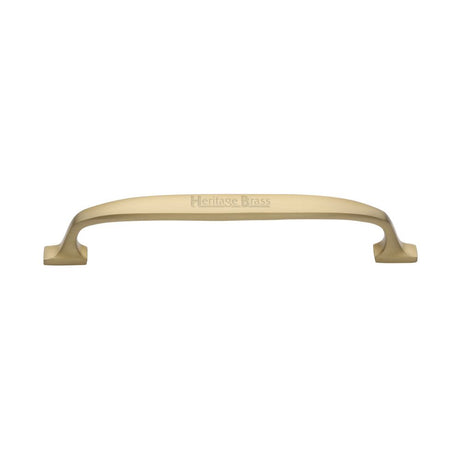 This is an image of a Heritage Brass - Cabinet Pull Durham Design 160mm CTC Satin Brass Finish, c7213-160-sb that is available to order from Trade Door Handles in Kendal.