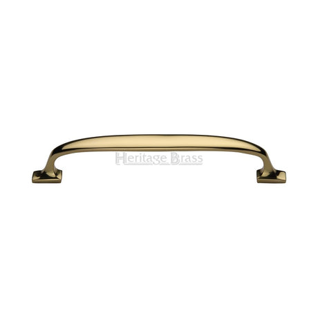 This is an image of a Heritage Brass - Cabinet Pull Durham Design 203mm CTC Polished Brass Finish, c7213-203-pb that is available to order from Trade Door Handles in Kendal.