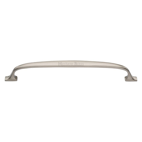 This is an image of a Heritage Brass - Cabinet Pull Durham Design 203mm CTC Satin Nickel Finish, c7213-203-sn that is available to order from Trade Door Handles in Kendal.