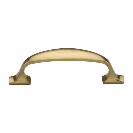 This is an image of a Heritage Brass - Cabinet Pull Durham Design 76mm CTC Polished Brass Finish, c7213-76-pb that is available to order from Trade Door Handles in Kendal.