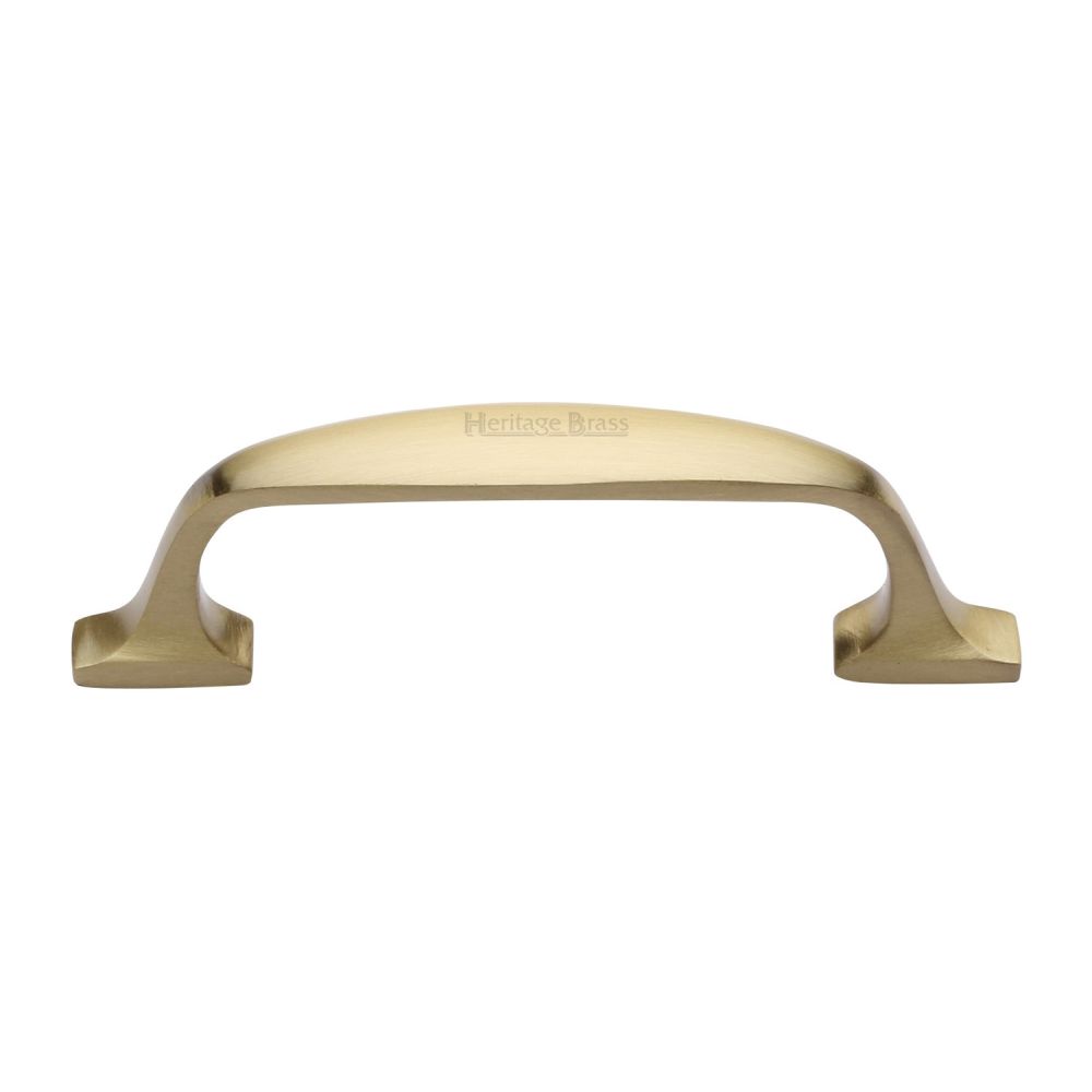 This is an image of a Heritage Brass - Cabinet Pull Durham Design 76mm CTC Satin Brass Finish, c7213-76-sb that is available to order from Trade Door Handles in Kendal.