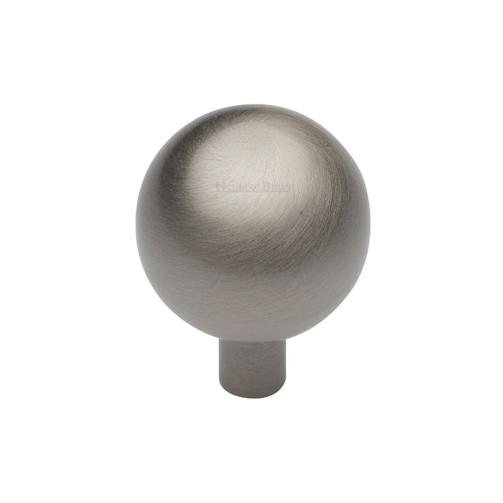 This is an image of a Heritage Brass - Cabinet Knob Sphere Design 22mm Satin Nickel Finish, c8323-22-sn that is available to order from Trade Door Handles in Kendal.