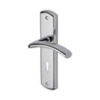 This is an image of a Heritage Brass - Door Handle Lever Lock Centaur Design Polished Chrome Finish, cen1000-pc that is available to order from Trade Door Handles in Kendal.