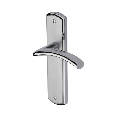 This is an image of a Heritage Brass - Door Handle Lever Latch Centaur Design Apollo Finish, cen1010-ap that is available to order from Trade Door Handles in Kendal.