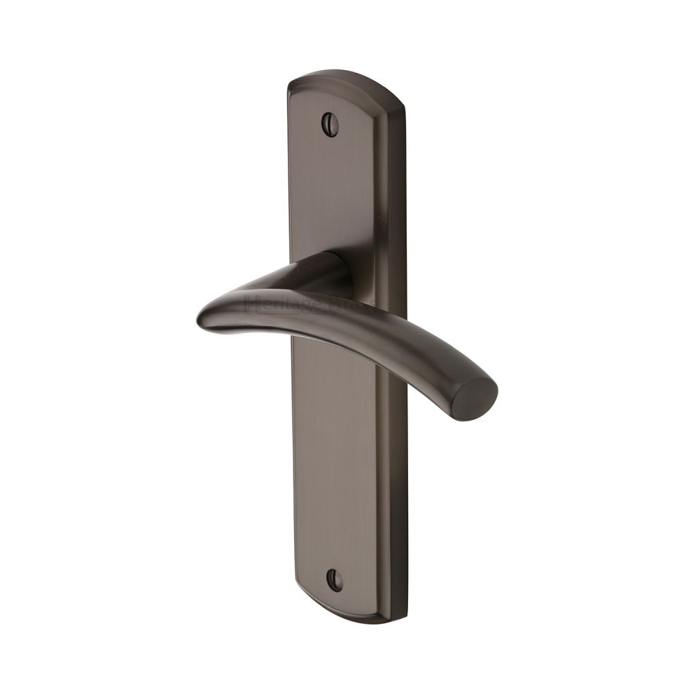 This is an image of a Heritage Brass - Door Handle Lever Latch Centaur Design Matt Bronze Finish, cen1010-mb that is available to order from Trade Door Handles in Kendal.