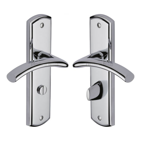 This is an image of a Heritage Brass - Door Handle for Bathroom Centaur Design Polished Chrome Finish, cen1030-pc that is available to order from Trade Door Handles in Kendal.