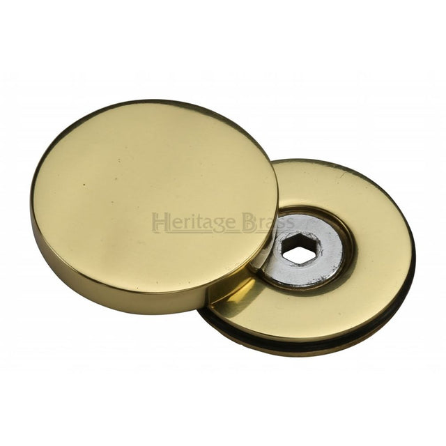 This is an image of a Heritage Brass - Bolt Cover to conceal metal fasteners Polished Brass Finish, cov-12-pb that is available to order from Trade Door Handles in Kendal.