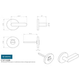 This image is a line drwaing of a Eurospec - Large WC Thumbturn & Release - Satin Stainless Steel available to order from Trade Door Handles in Kendal