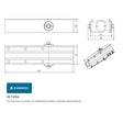 This image is a line drwaing of a Eurospec - Door Closer Template Power size 2-4 Cover Packs inc. Brackets and Fix available to order from Trade Door Handles in Kendal