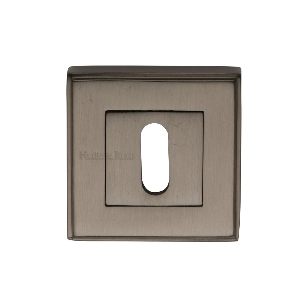 This is an image of a Heritage Brass - Key Escutcheon Square Matt Bronze Finish, dec7000-mb that is available to order from Trade Door Handles in Kendal.