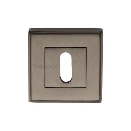 This is an image of a Heritage Brass - Key Escutcheon Square Matt Bronze Finish, dec7000-mb that is available to order from Trade Door Handles in Kendal.
