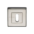 This is an image of a Heritage Brass - Key Escutcheon Square Polished Nickel Finish, dec7000-pnf that is available to order from Trade Door Handles in Kendal.