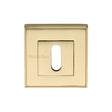 This is an image of a Heritage Brass - Key Escutcheon Square Satin Brass Finish, dec7000-sb that is available to order from Trade Door Handles in Kendal.