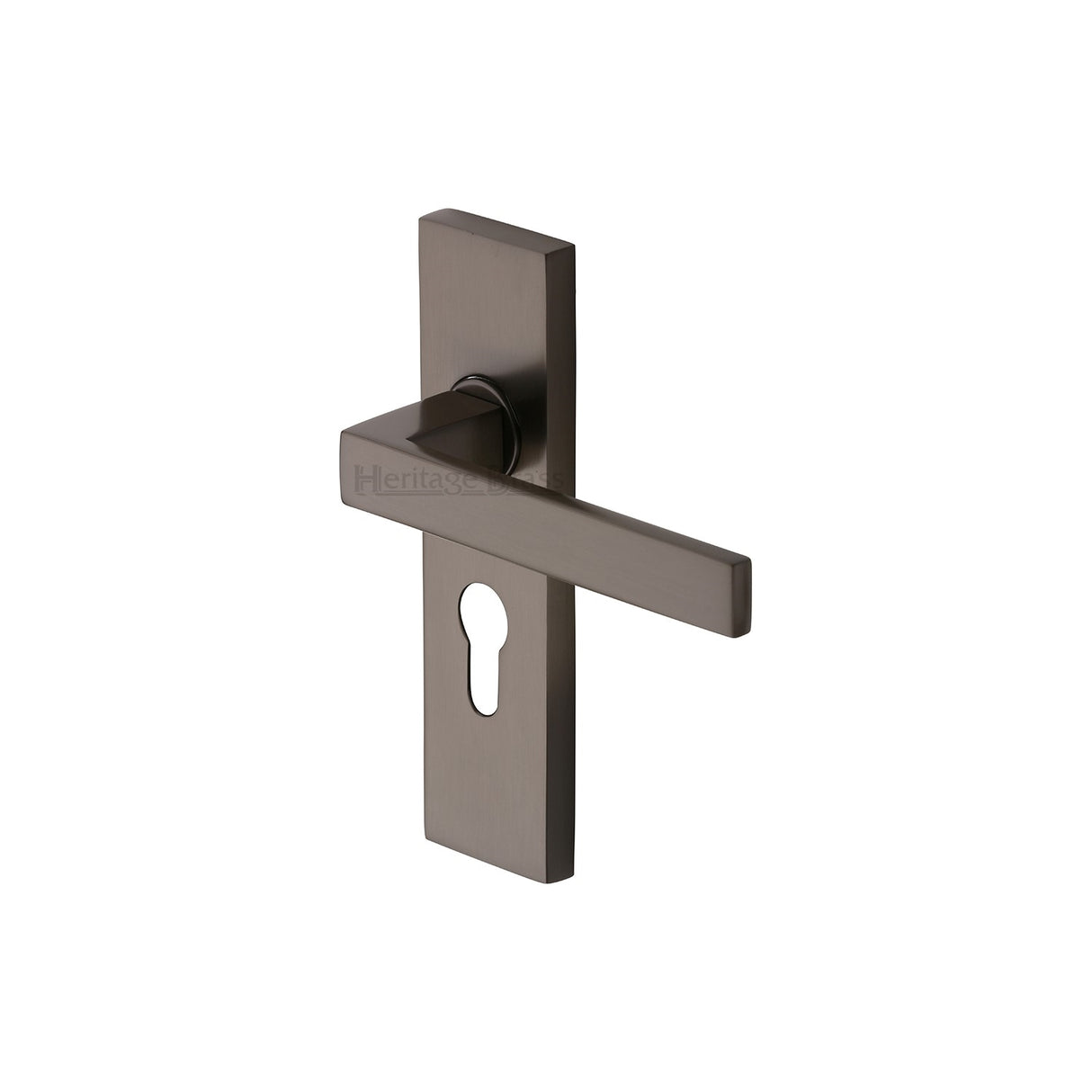 This is an image of a Heritage Brass - Door Handle for Euro Profile Plate Delta Design Matt Bronze finish, del6048-mb that is available to order from Trade Door Handles in Kendal.