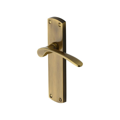 This is an image of a Heritage Brass - Door Handle Lever Latch Diplomat Design Antique Brass Finish, dip7810-at that is available to order from Trade Door Handles in Kendal.