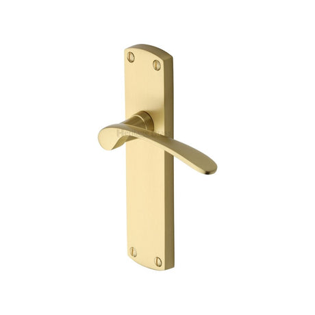 This is an image of a Heritage Brass - Door Handle Lever Latch Diplomat Design Satin Brass Finish, dip7810-sb that is available to order from Trade Door Handles in Kendal.