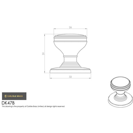 This image is a line drwaing of a Delamain - Plain Knob 25mm - Satin Chrome available to order from Trade Door Handles in Kendal