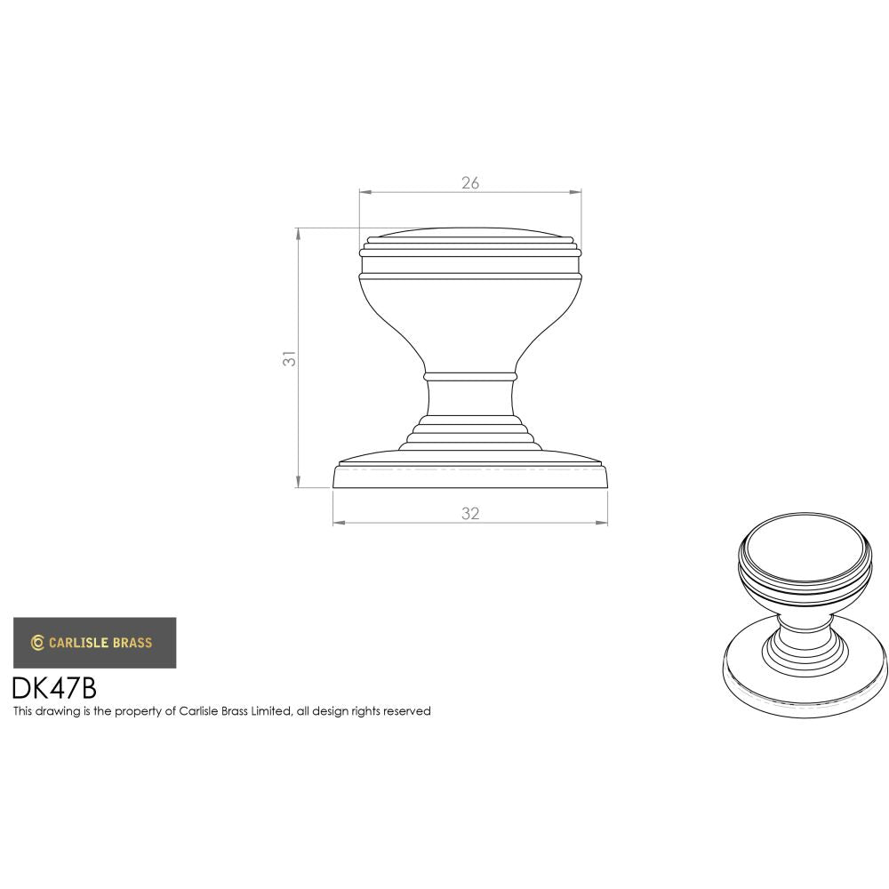 This image is a line drwaing of a Delamain - Plain Knob 25mm - Pewter available to order from Trade Door Handles in Kendal