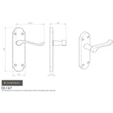 This image is a line drwaing of a Carlisle Brass - Oakley Lever on Latch Backplate - Stainless Brass available to order from Trade Door Handles in Kendal