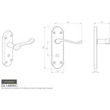 This image is a line drwaing of a Carlisle Brass - Oakley Lever on WC Backplate - Satin Chrome available to order from Trade Door Handles in Kendal