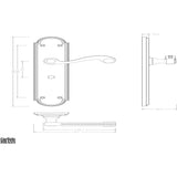 This image is a line drwaing of a Carlisle Brass - Chesham Lever on Long WC Backplate - Polished Brass available to order from Trade Door Handles in Kendal