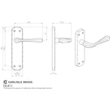 This image is a line drwaing of a Carlisle Brass - Eden Lever on Latch Backplate - Polished Chrome available to order from Trade Door Handles in Kendal