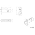 This image is a line drwaing of a Carlisle Brass - Tubular Latch Heavy Sprung 64mm - Stainless Steel available to order from Trade Door Handles in Kendal