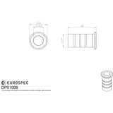 This image is a line drwaing of a Eurospec - Dust Proof Socket - Satin Stainless Steel available to order from Trade Door Handles in Kendal