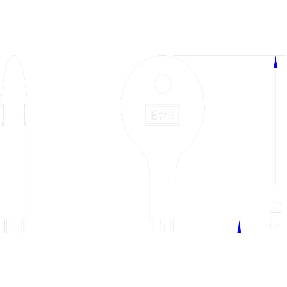 This image is a line drwaing of a Carlisle Brass - Security Door Bolt Key - Blue Nylon available to order from Trade Door Handles in Kendal