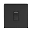 This is an image showing Eurolite Concealed 3mm 1 Gang Switch - Matt Black (With Black Trim) ecmb1swb available to order from trade door handles, quick delivery and discounted prices.