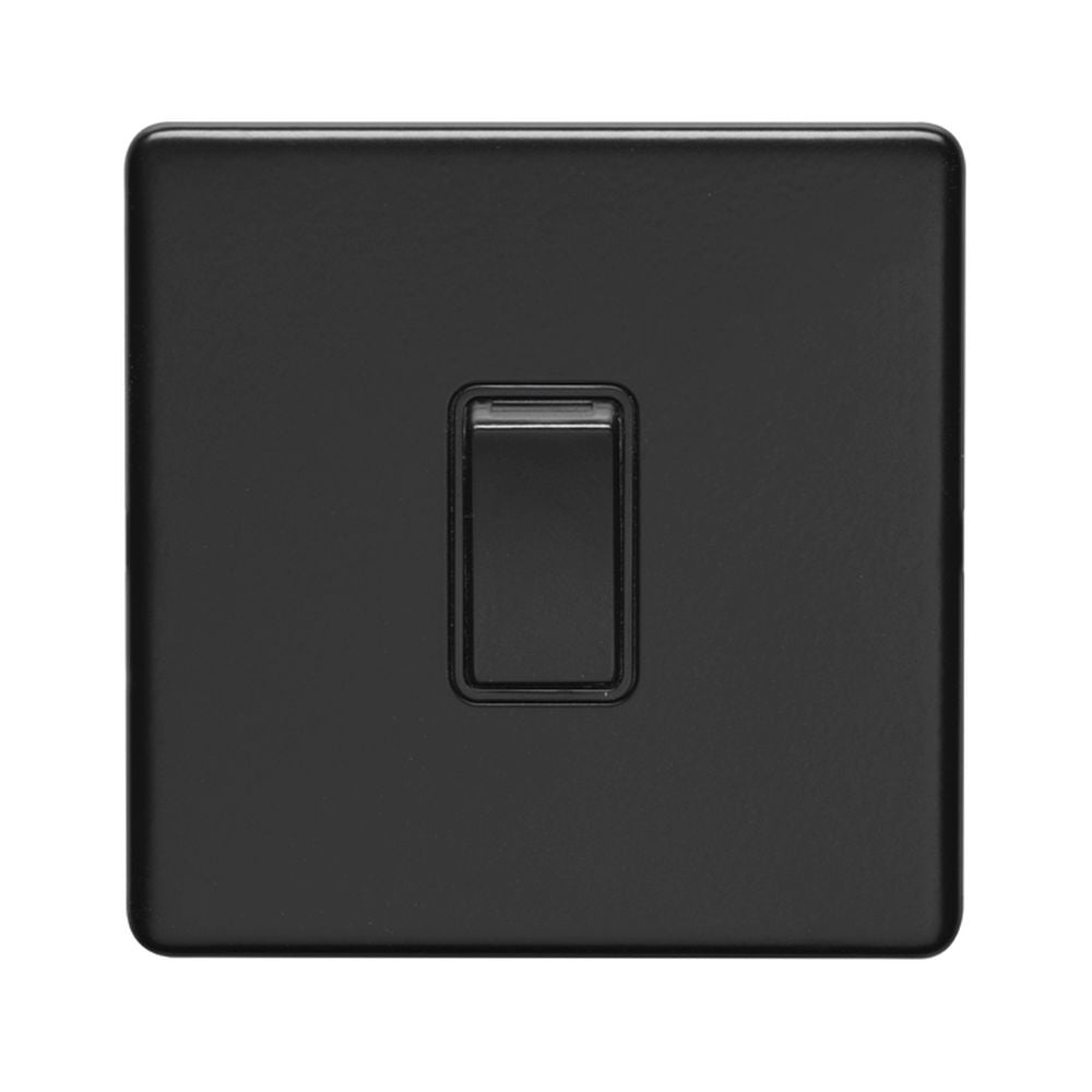 This is an image showing Eurolite Concealed 3mm 1 Gang Switch - Matt Black (With Black Trim) ecmb1swb available to order from trade door handles, quick delivery and discounted prices.