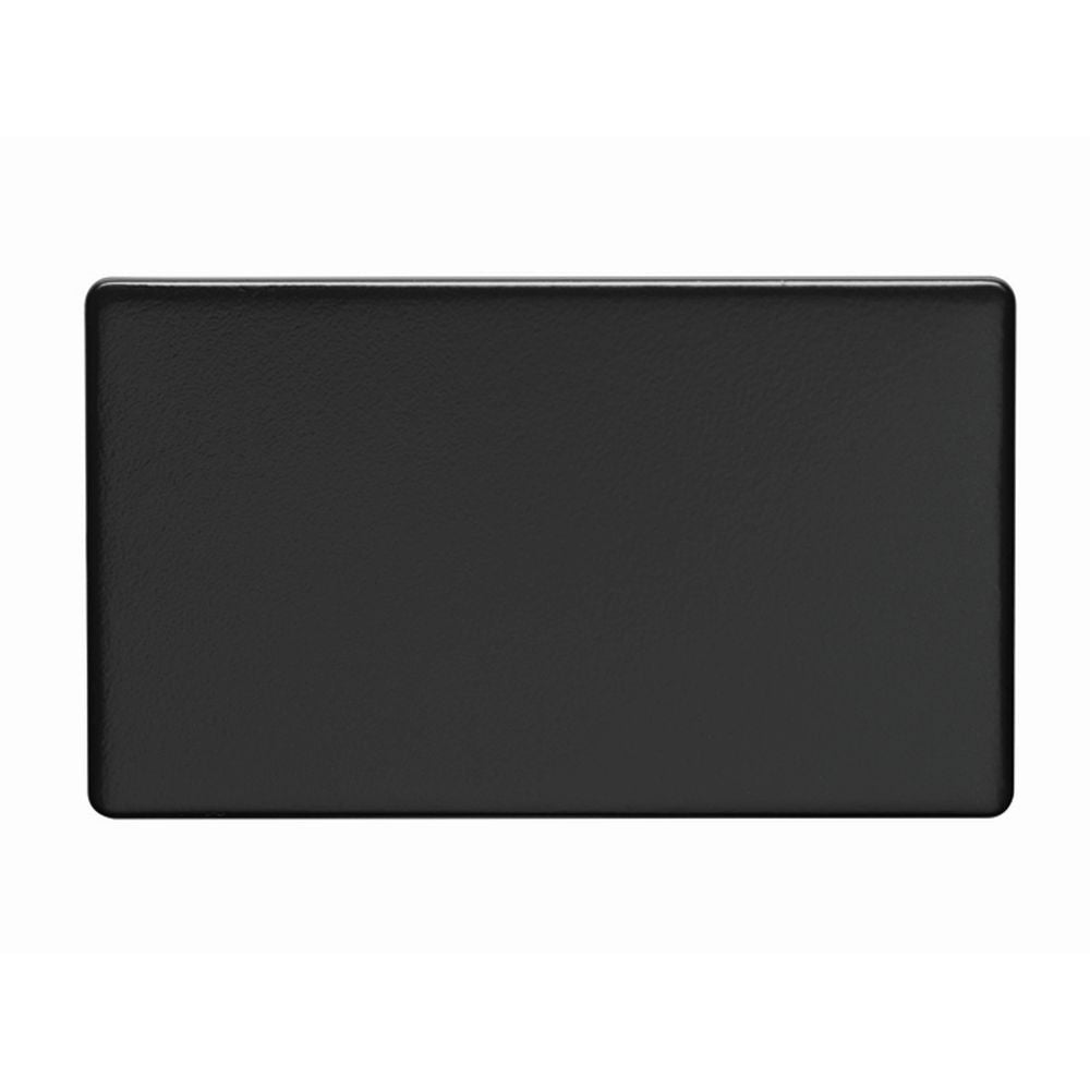 This is an image showing Eurolite Concealed 3mm Double Blank Plate - Matt Black (With Black Trim) ecmb2b available to order from trade door handles, quick delivery and discounted prices.