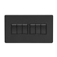 This is an image showing Eurolite Concealed 3mm 6 Gang Switch - Matt Black (With Black Trim) ecmb6swb available to order from trade door handles, quick delivery and discounted prices.