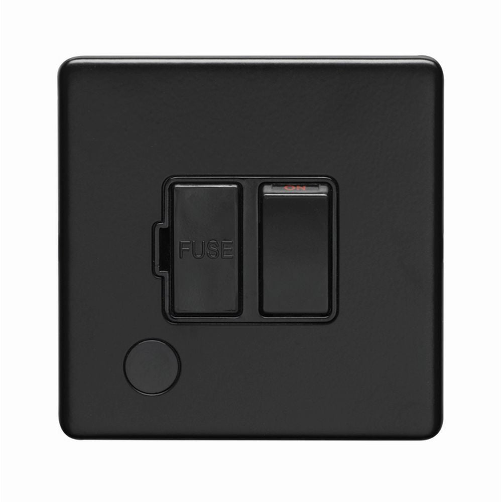 This is an image showing Eurolite Concealed 3mm Switched Fuse Spur - Matt Black (With Black Trim) ecmbswffob available to order from trade door handles, quick delivery and discounted prices.