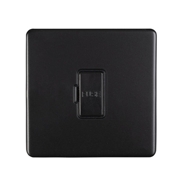 This is an image showing Eurolite Concealed 3mm Unswitched Fuse Spur - Matt Black (With Black Trim) ecmbuswfb available to order from trade door handles, quick delivery and discounted prices.