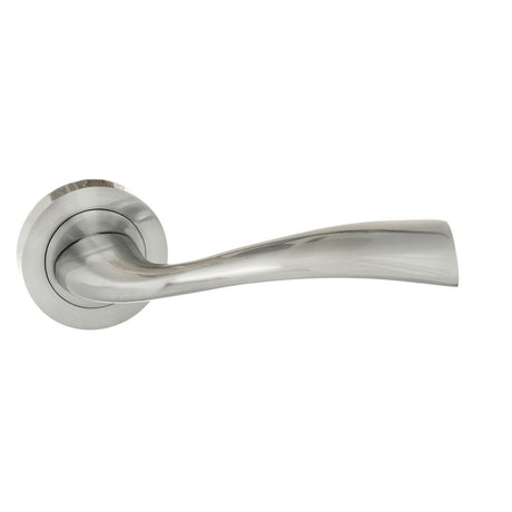 High quality image of Eco Wave Aluminium Lever on Round Rose - Satin Chrome | Sku. eco30sc | available to order from Trade Door Handles in Kendal.