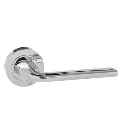 High quality image of Eco Surf Aluminium Lever on Round Rose - Polished Chrome | Sku. eco60pc | available to order from Trade Door Handles in Kendal.