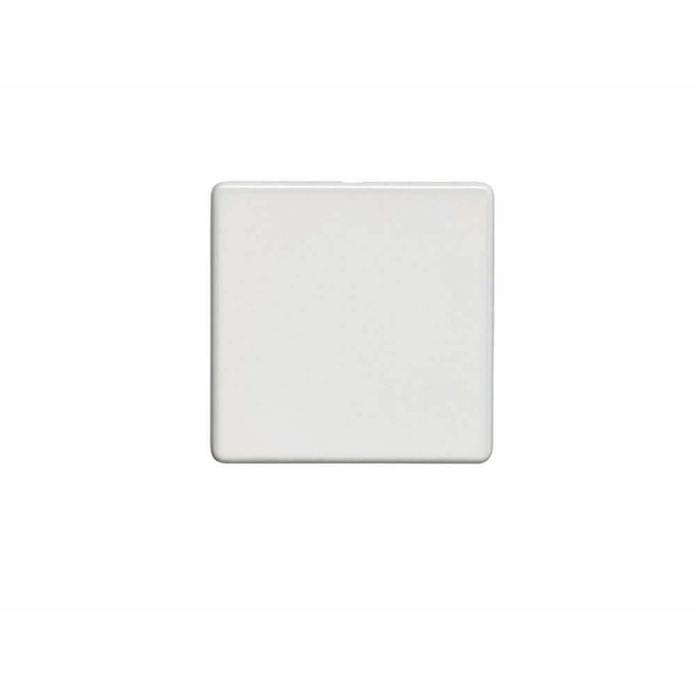 This is an image showing Eurolite Concealed 3mm Single Blank Plate - White (With White Trim) ecw1b available to order from trade door handles, quick delivery and discounted prices.