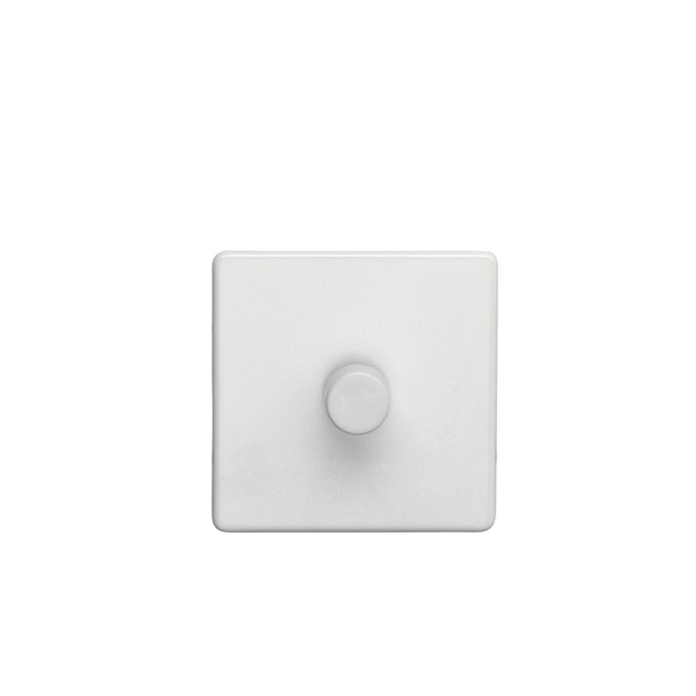 This is an image showing Eurolite Concealed 3mm 1 Gang Dimmer - White (With White Trim) ecw1d400 available to order from trade door handles, quick delivery and discounted prices.