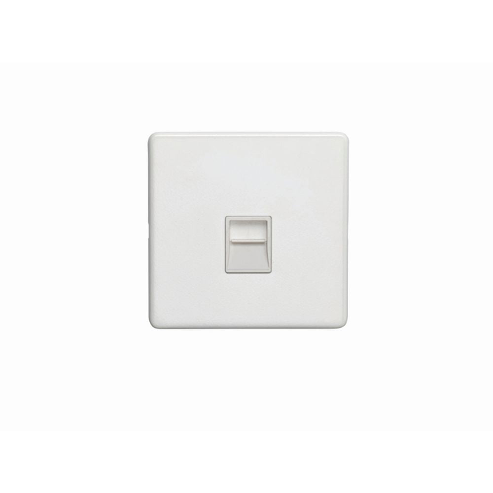 This is an image showing Eurolite Concealed 3mm Telephone Master - White (With White Trim) ecw1mw available to order from trade door handles, quick delivery and discounted prices.